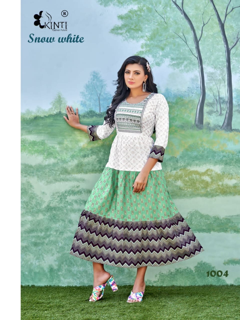 Snow White By Kinti Printed Anarkali Kurtis Catalog